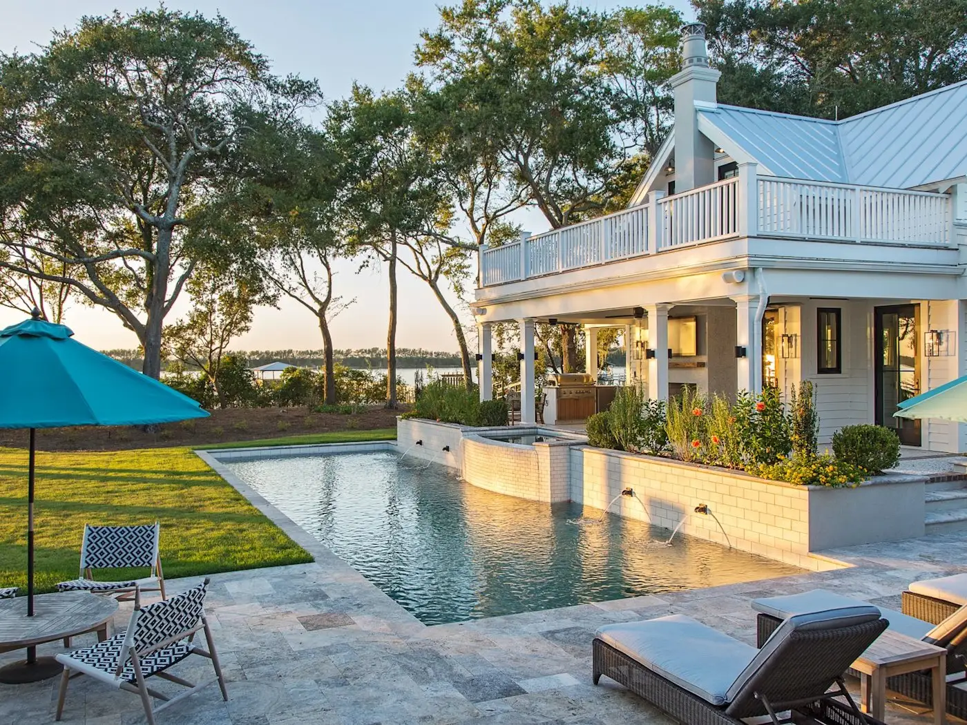 Waterfront home and pool cared for by Nautilus